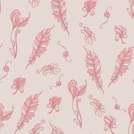 seamless pattern with feathers and other elements 7