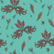 seamless pattern with feathers and other elements 5