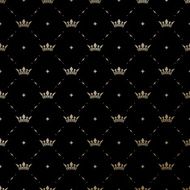 Seamless vector gold pattern with king crowns N4