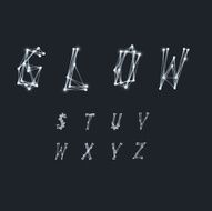 Abstract Alphabet made of transparent white lines