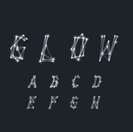 Abstract Alphabet made of transparent white lines N3