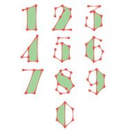 Abstract Numbers made of dots connected lines