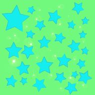 blue star on a green background