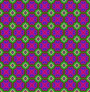 seamless mosaic of geometric ornament with pink flowers