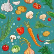 seamless vector pattern with vegetables