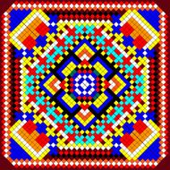 mosaic background of geometric ornament with colored squares