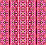 seamless mosaic of geometric ornament with pink squares