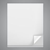 Sheet of paper with a bent corner