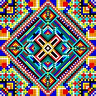 seamless mosaic of geometric ornament with squares and diamonds