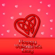 festive background with hearts of Celtic weave on Valentine's D