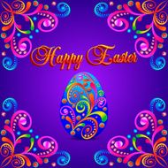card for Easter eggs with ornament and precious stones