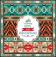 Seamless bright pattern with geometric elements in navajo style N6