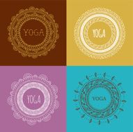 Bohemian Mandala and Yoga background with round ornament pattern