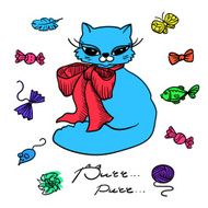Cat with toys