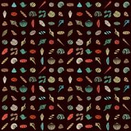 Shells and rocks seamless pattern 1