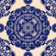 Ornamental seamless pattern Blue ethnic ornamental background
