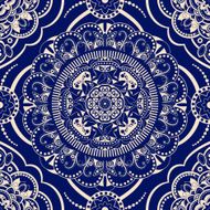 Ornamental seamless pattern Blue ethnic ornamental background N2