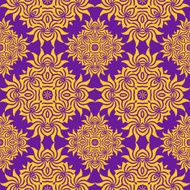 abstract orange purple retro floral seamless pattern