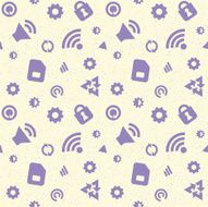 Vector seamless pattern with computer icons elements