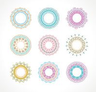 Tribal Bohemian Mandala background with round ornaments patterns and elements N2