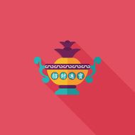 Chinese New Year flat icon with long shadow eps10 N37