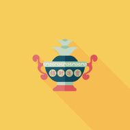 Chinese New Year flat icon with long shadow eps10 N38