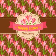Vintage Happy Easter Greeting Card Design N5