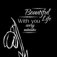 Abstract background with flowers in black and white style N4