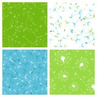 Set of seamless dandelion patterns