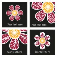 Posters with floral elements in tattoo style