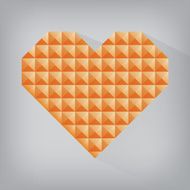 orange retro heart triangle abstract love valentine day jewel te