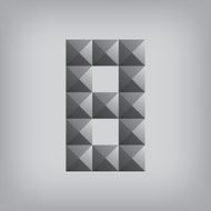 number eight alphabet geometric icon and sign triangle modern