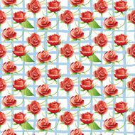 Vector seamless pattern with red roses N4