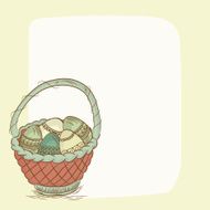 Beautiful eggs in basket for Happy Easter celebration