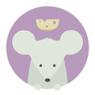 Animal set Portrait in flat graphics - Mouse N2