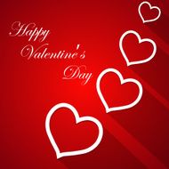 Happy Valentine&#039;s Day lettering Greeting Card on red background