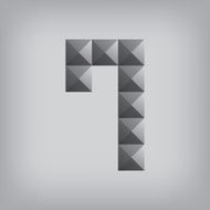 number seven alphabet geometric icon and sign triangle modern