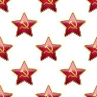 Universal Vector Badge Soviet Union Stars Seamless Patterns Tiling N5