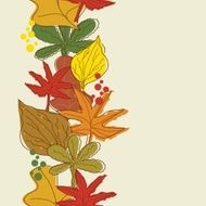 Vertical seamless border with autumn background