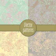 Seamless pattern with hand-drawn flowers chrysanthemum in vintage colors