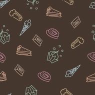 Brown pattern with sweets N2