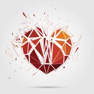 Abstract broken heart 3d Vector illustration