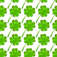 Green clover leaf seamless in low poly style