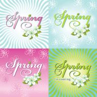 Spring is comming Word flowers Background
