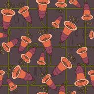 Seamless pattern with flowers orange buds