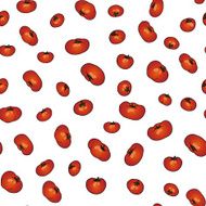 Vector seamless background with red tomatoes on white