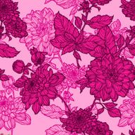 Seamless pattern with flowers chrysanthemums N12