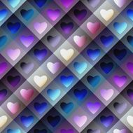Hearts pattern on geometric background N3