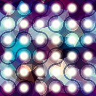 Pattern of blurred connected balls on geometric background