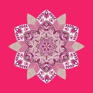 Colorful Spring hand-drawn patterns round ornament N2